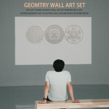6Pcs/Set Sacred Geomtry Wall Art Set Wooden Wall Art, Sacred Geometry Art, Sculpture, Wall Decorations for Home Decor