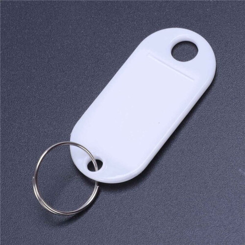 White Portable Plastic Key Fob Key Tag ID Labels 200 Pieces 1