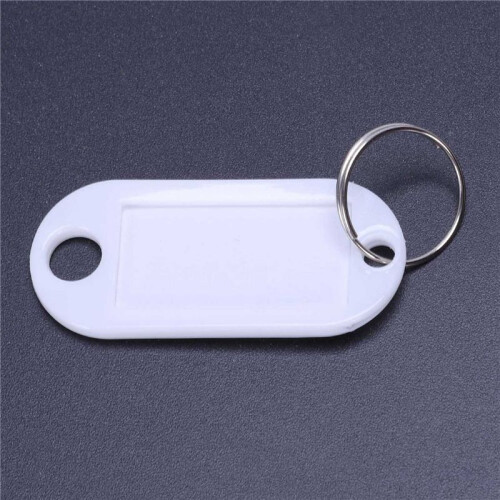 White Portable Plastic Key Fob Key Tag ID Labels 200 Pieces 2