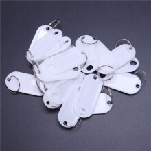 White Portable Plastic Key Fob Key Tag ID Labels 200 Pieces
