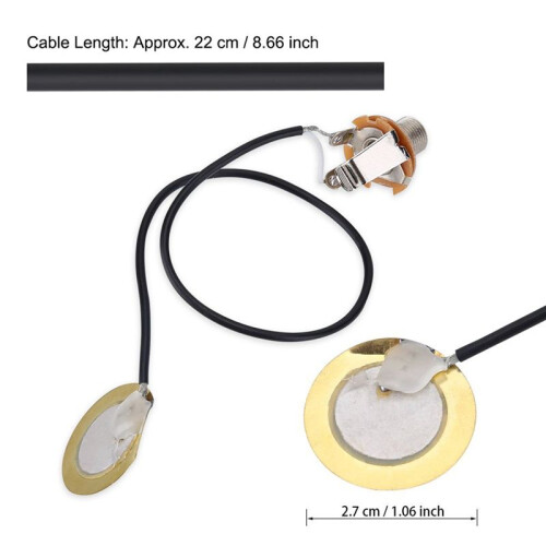 2X Acoustic Guitar Transducer Pre-Wired Amplifier Piezo Jack Pickup Accessory