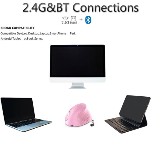 Rechargeable Dual Mode USB 2.4G Wireless +  Mouse Vertical Ergonomic Optical Mice for Computer Notebook 1