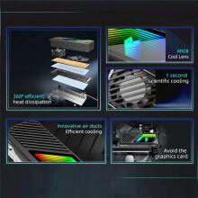 Nieuwe RGB M.2 2280 SSD-Koellichaam M.2-Radiator 5V 3-Pins ARGB Solid State Drive-Koeler Ingebouwde Ventilator Harde Schijf-Koellichaam B