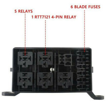5X Fuse-Relay Box 5-Fuse Holders 6 Relay Block Holders Fuse-Block 12V Fuse-Box Car