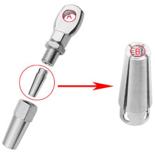 4Pcs Marine Grade 316 Stainless Steel Swageless Eye Terminal Wire Cable Rope DIY Fitting Rigging Hardware Balustrade Kit