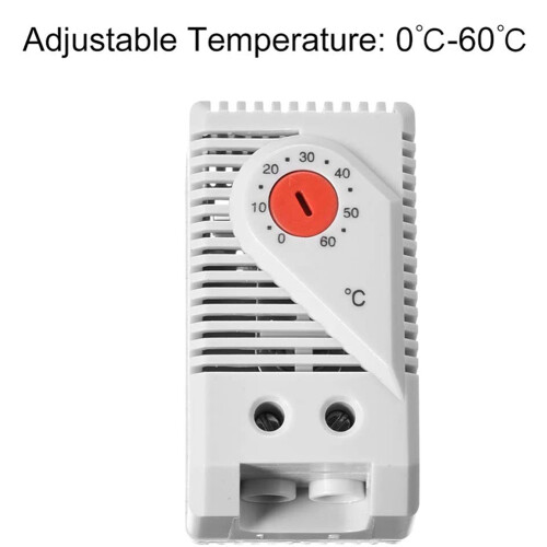 2X Mechanical Thermostat, KTO011 0-60Celsius Adjustable Compact Normally Close(N.C) Temperature Controller ,Red 2