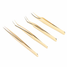 Eyelash Tweezers Set 4 Styles 12-13.6cm Gold