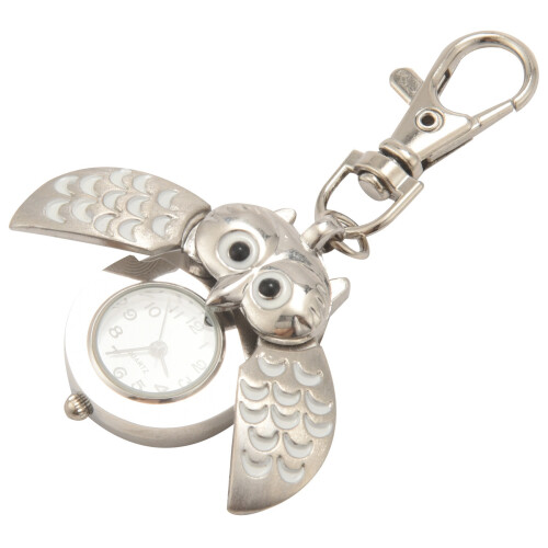 3X Double Open Owl Key Ring Pocket Watch