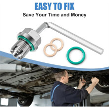 M12-1.5 X 15mm Oversize Piggyback Oil Drain Plug, Stainless Steel Self Tapping Oil Pan Thread Repair Kit