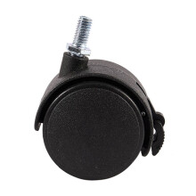 3X Furniture Swivel Locking Caster 8mm Screw Stem 2-Inch Dia Wheel Black