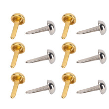 40 Pcs 6mm Mini Brass Brads Gold Silver Electroplated Paper Fasteners for DIY Craft