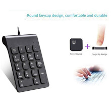 2X USB Wired Numeric Keypad Numpad 18 Keys Digital Keyboard for Accounting Teller Laptop Windows Android (Black)