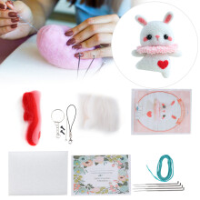 183# Kit di feltratura ad ago per Coniglio Ballerino - 1 set, lana bianca