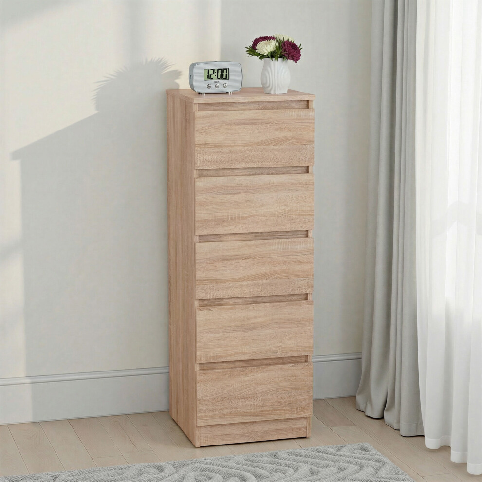 Seconique Malvern 5 Drawer Narrow Chest - Sonoma Oak Effect Not,Specified