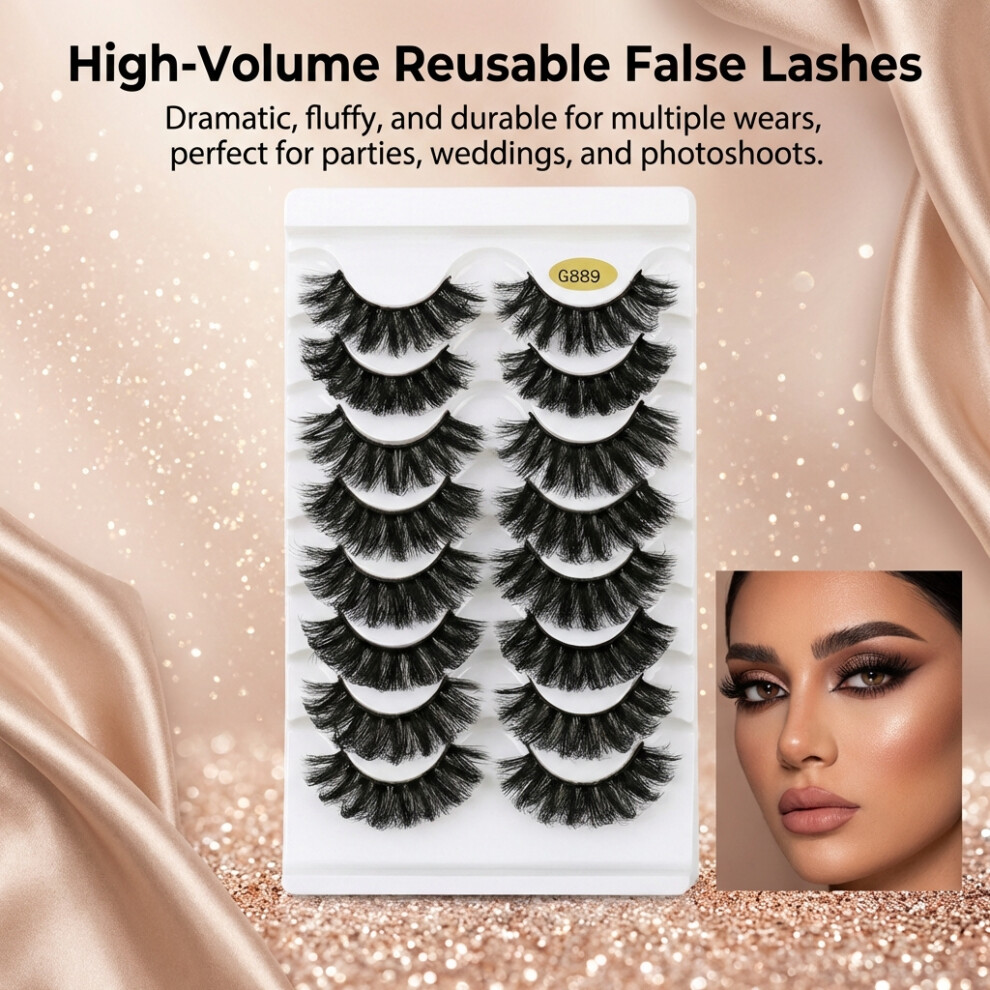 Roc-Electron 8 Pairs Natural Curl Lashes, Lightweight & Comfortable