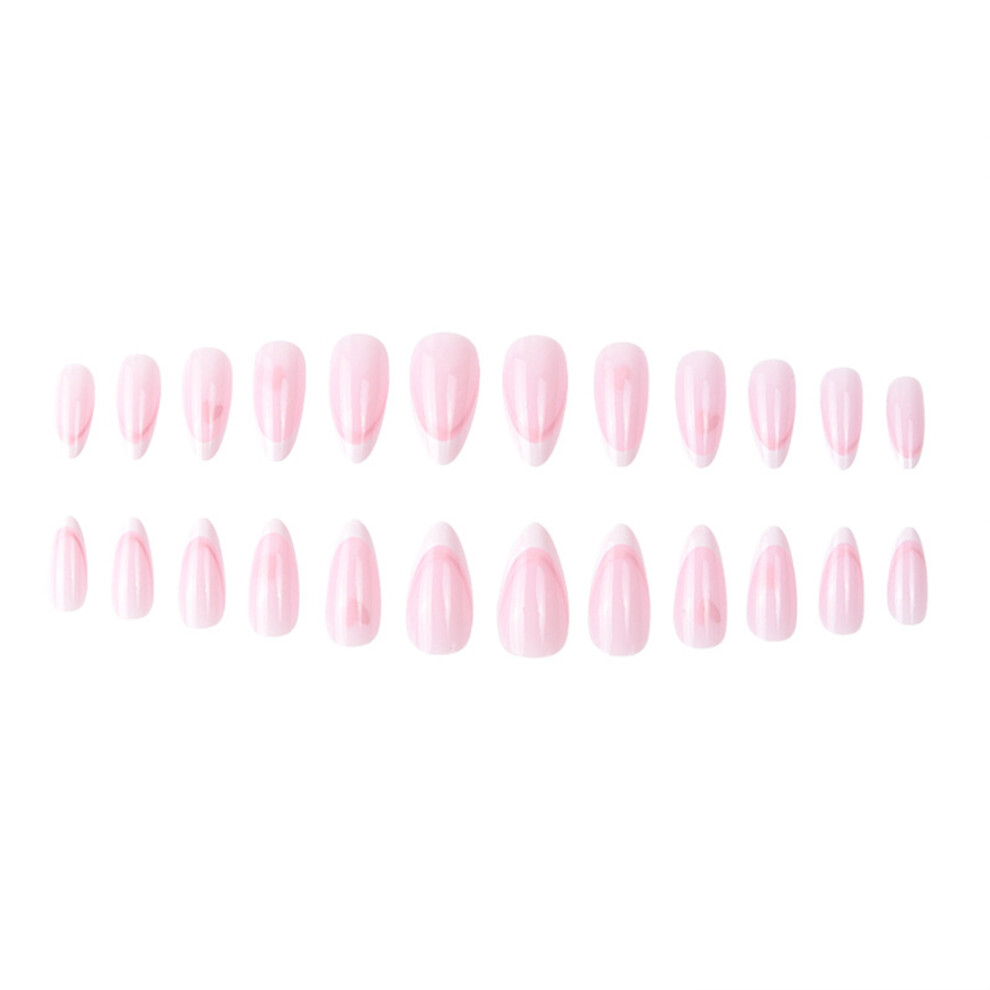 Creation-3C (Ls-08, Jelly Glue Model) Pink Heart False Nails, Reusable & Sweet