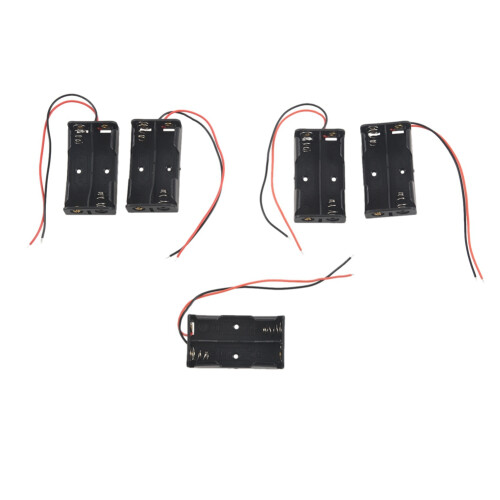 10 Pcs 2 x 1.5V AA Battery Holder Case Box Black W Wire Leads 2