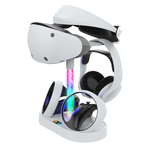 For PS5 VR2 Controller Charging Base with Led Light for PSVR2 Handle Charging Base Headphone Storage Rack 2