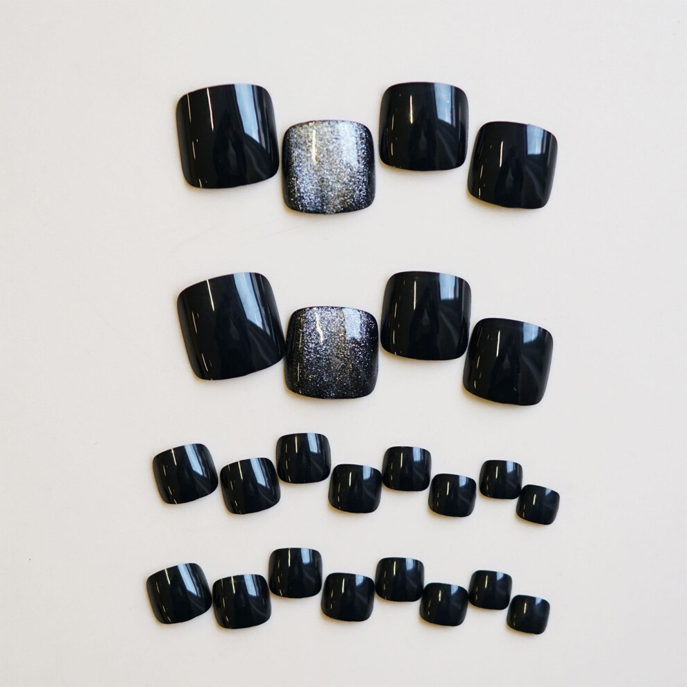 Roc-Electron Black Stage Cat Press-On Toenails
