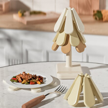 Dessous de Plat pour Plats Chauds en Forme D'Arbre, Dessous de Verre pour Casseroles Chaudes, Coussins Chauffants Pliables pour Poêles, Bol, Table,