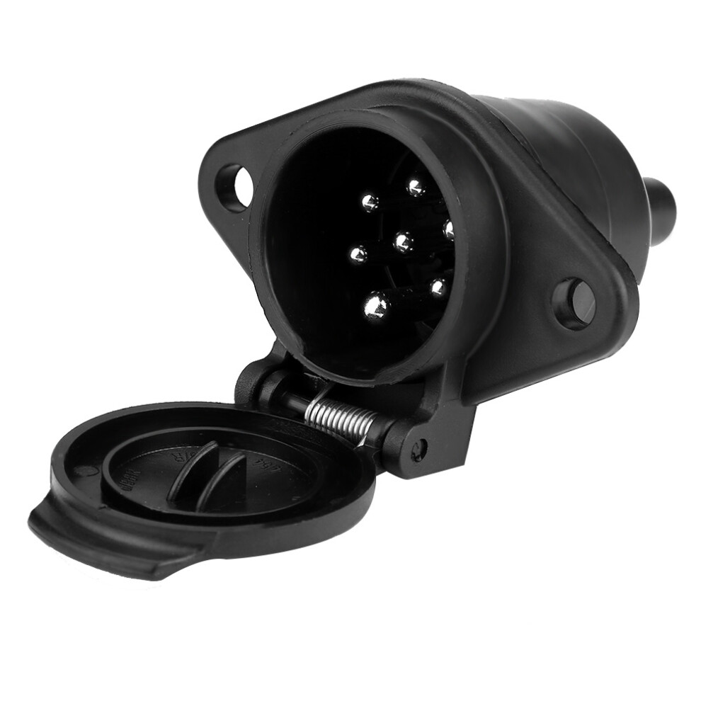 Heavy Duty 24V 7 Pin Trailer Socket Connector For Semi & Truck Easy Fit Plastic 4681393264888