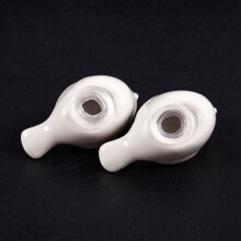 2 Set of Love Birds Ceramic Salt and Pepper Shakers Personalised Wedding Favors - White