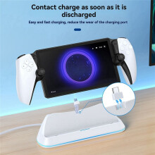 Charging Dock for Portal Type-C Contact Triple Safety Protection Efficient Charging Station Black