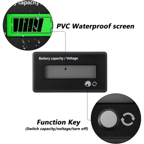 12V-72V Lead Acid Lithium Battery Capacity Voltage Meter Battery Indicator Monitors  Screen 1