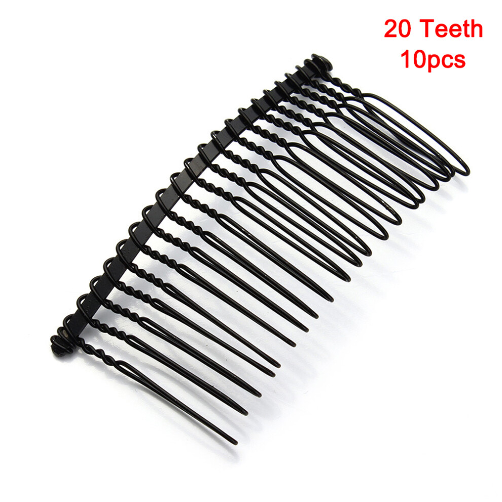 Roc-Electron Black (, 20 Teeth) Bridal Veil Hair Comb - Metal Jewelry Gift