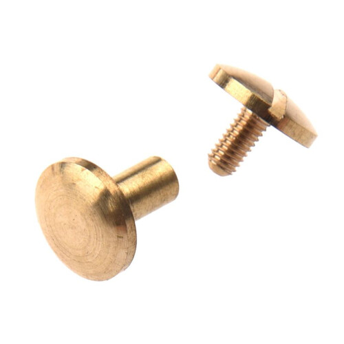20x Arc Solid Brass Button Stud Screw Nail Screw Back Leather Rivet Belt 8mm 2