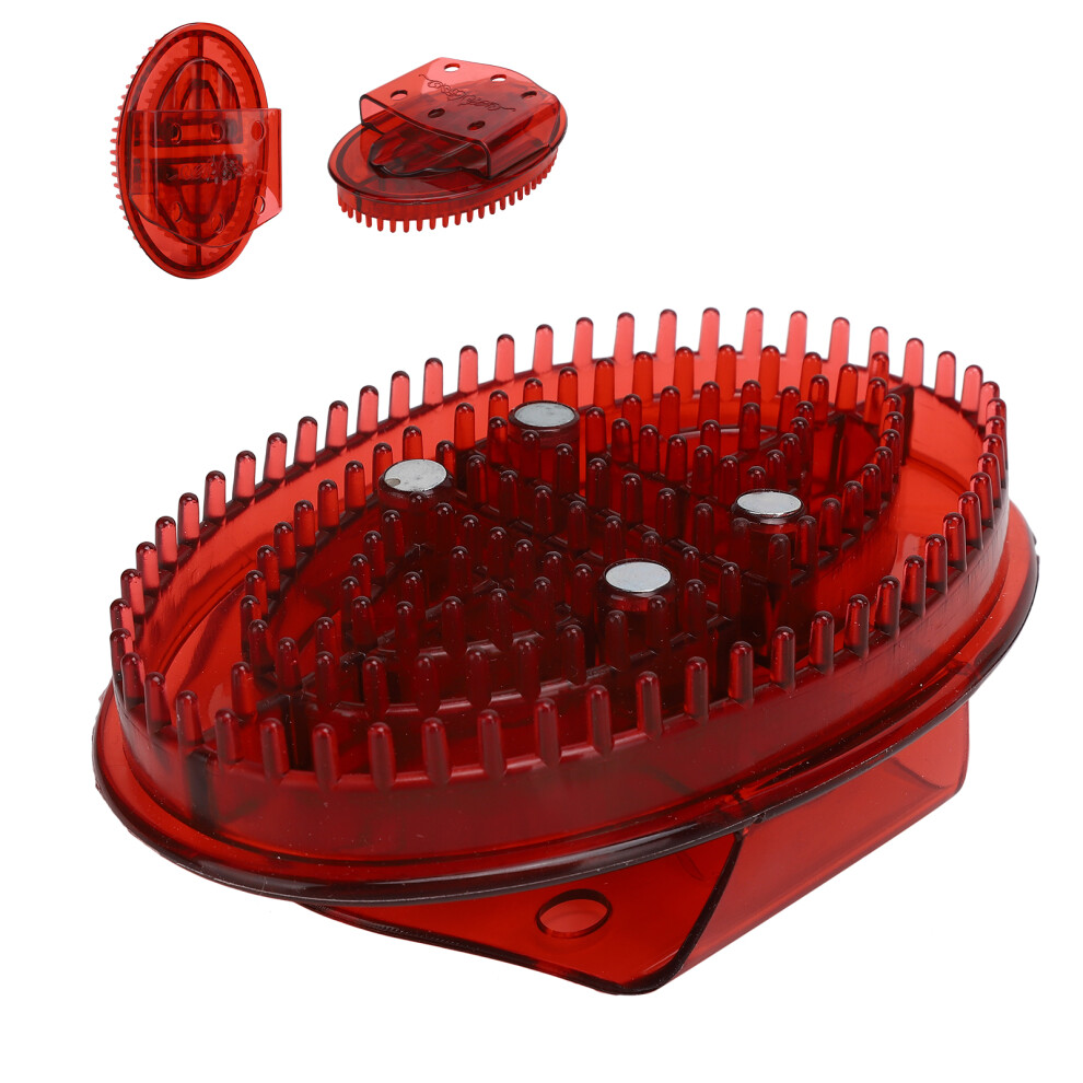 Whole Body Silicone Meridians Massage Brush with Magnet, Red