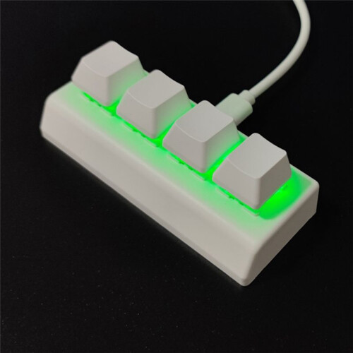 4 Keys Programmable Keypad Red  Ctrl C V Enter  Mechanical Keyboard Support NKRO for Gaming Office Black A