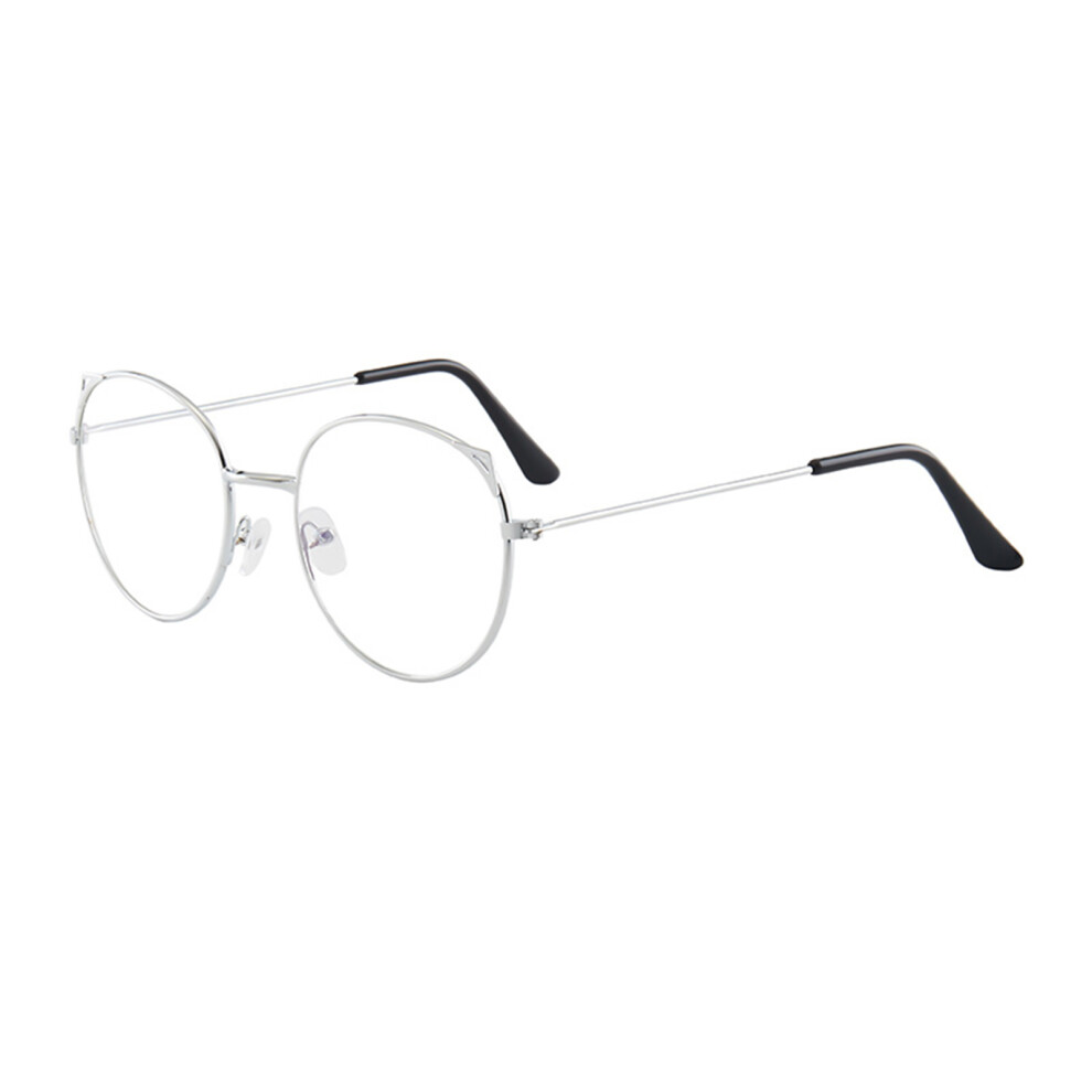 Roc-Electron (Silver Frame) Blue Light Blocking Glasses Anti Eyestrain Unisex Circle Eyewear
