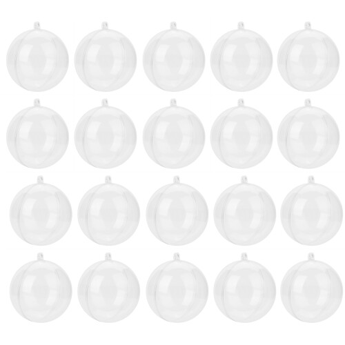 Christmas Fillable Plastic Ornament Balls 20 Pack 5cm Clear Tree Decorations 2