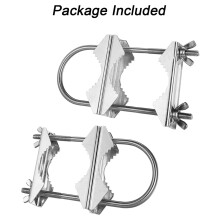 2X Double Antenna Mast Clamp V Jaw Block with U Bolts Heavy Duty Anti-Rust Mast to Mast Mount Bracket Kit for TV,CB,Ham