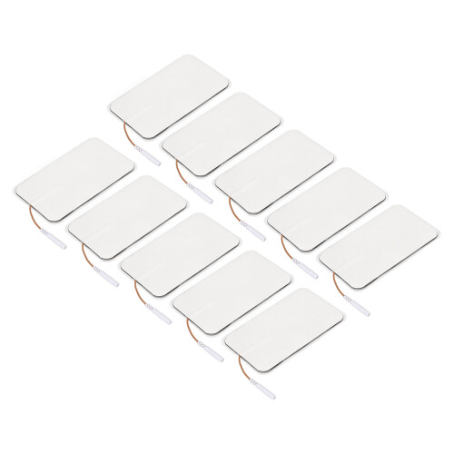 10Pcs Rectangular Reusable TENS Electrode Patches 2.5mm Electrotherapy