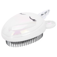 White Portable Hair Massage Brush for Detangling and Scalp Stimulation