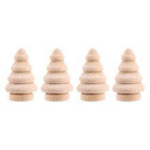 Blank DIY Wooden Christmas Tree Peg Dolls Party Cake Toppers Pack of 20