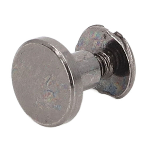 100 Sets Brass Chicago Binding Screws 9x6.5mm Silver Grey 2