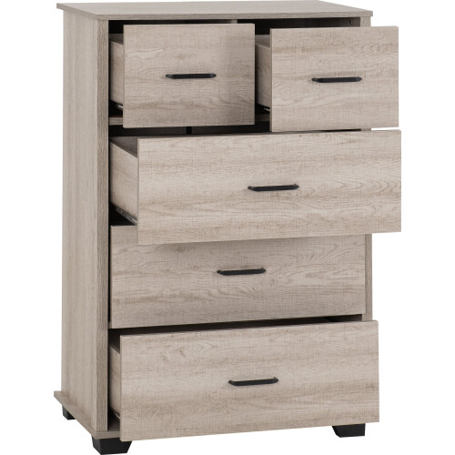 Seconique Oliver 3+2 Drawer Chest - Light Oak Effect 1