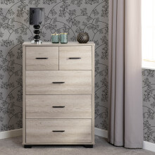 Oliver 3+2 Drawer Chest - Light Oak Effect