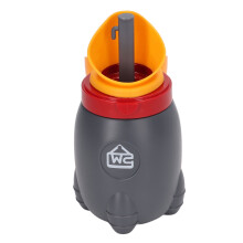 Kinder-Kindertoilettensitz, Trinkbecher für die Blasenbildung, orange, tragbar, für Jungen, Reiseurinal mit Verschluss