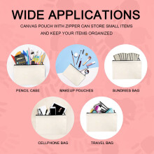 36Pcs Canvas Rits Tas Etui Cosmetische Tas Lege Tas DIY Tas Cosmetische Tas Cosmetische Tas DIY School