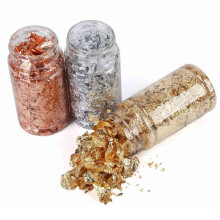 Gold Foil Flakes for Resin Tray Molds,6 Bottles Metallic Foil Flakes for Painting Arts and Crafts,Nail Art