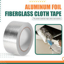Glass Fiber Cloth Aluminum Foil Tape (5.9Mil Thick), High Temperature Insulation Adhesive Metal Duct Tape,1 Pack