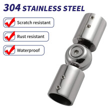 2PCS Curtain Rods Corner Connector, Adjustable Curtain Rod Corner Connector for 1 Inch Bay Window Curtain Rods(Silver)
