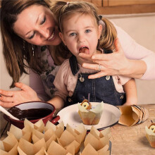 120 Counts Natural Tulip Cupcake Liners for Baking Cups, Parchment Paper Muffin Liners Holders, Tulip Cupcake Liners