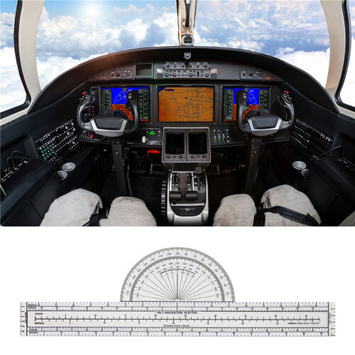 2 Pcs Plotter Plotting Tool Aviation Plotter WAC Charts Air Navigation Plotter  Accessories for Pilots Navigation 2