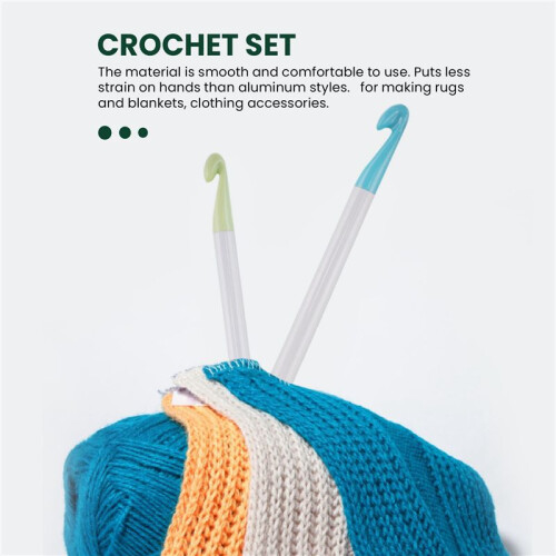 Crochet Hook Set,7/8/9/10/12/15/20mm Plastic Handle Crochet Hook Knitting Needles Thick  Tool DIY Crafts Accessories 2