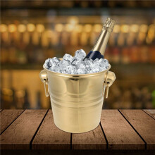 2PC 3L Stainless Steel Ice Bucket Thick Tiger Ice Bucket Party Ice Bucket (Gold)